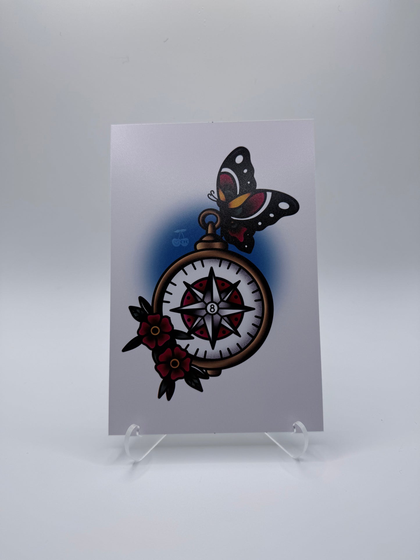 Dangling Like Butterfly Wings Compass Flash Print