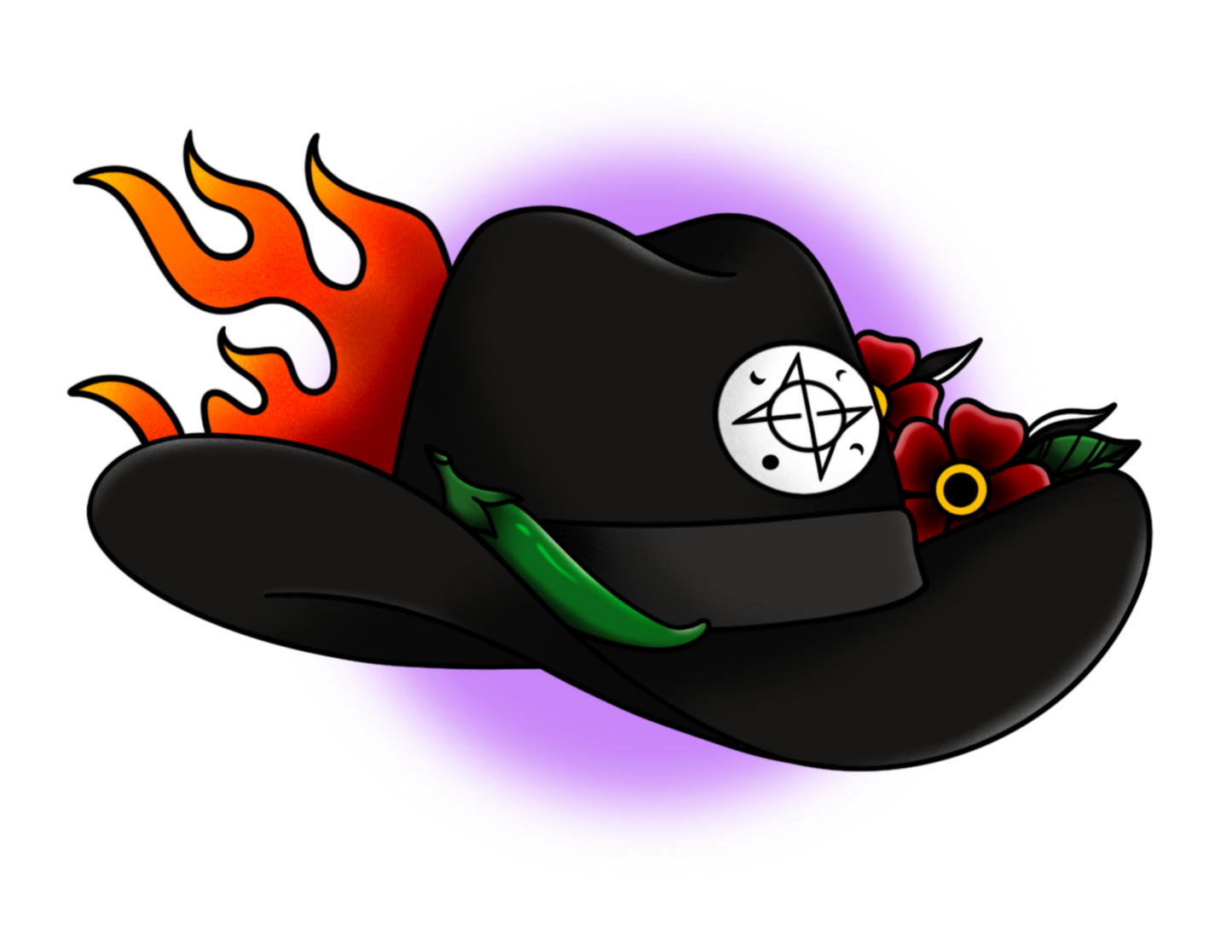 Bouncy Cowboy Hat Flash Print